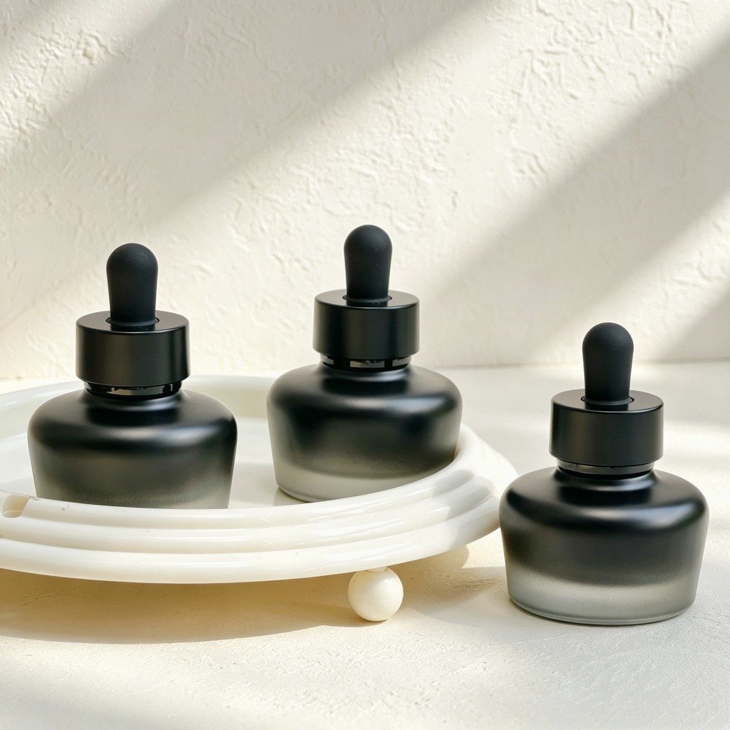 Luxury Skincare Essential - Flacon compte-gouttes en verre dépoli de